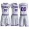 Custom White Purple-Gray Round Neck Suit Basketball Jersey