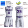 Custom White Purple-Gray Round Neck Suit Basketball Jersey