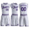 Custom White Purple-Gray Round Neck Suit Basketball Jersey