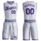 Custom White Purple-Gray Round Neck Suit Basketball Jersey