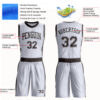 Custom White Brown Round Neck Suit Basketball Jersey