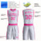 Custom White Pink Round Neck Suit Basketball Jersey