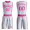 Custom White Pink Round Neck Suit Basketball Jersey