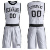 Custom White Black Round Neck Suit Basketball Jersey