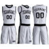 Custom White Black Round Neck Suit Basketball Jersey