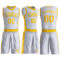 Custom White Gold Round Neck Suit Basketball Jersey