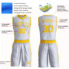 Custom White Gold Round Neck Suit Basketball Jersey