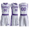 Custom White Purple Round Neck Suit Basketball Jersey