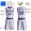 Custom White Purple Round Neck Suit Basketball Jersey