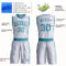 Custom White Teal Round Neck Suit Basketball Jersey