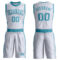 Custom White Teal Round Neck Suit Basketball Jersey