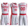 Custom White Red Round Neck Suit Basketball Jersey