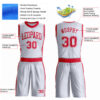 Custom White Red Round Neck Suit Basketball Jersey
