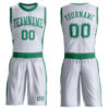 Custom White Kelly Green Round Neck Suit Basketball Jersey