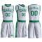 Custom White Kelly Green Round Neck Suit Basketball Jersey