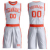 Custom White Orange Round Neck Suit Basketball Jersey