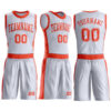 Custom White Orange Round Neck Suit Basketball Jersey