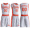 Custom White Orange Round Neck Suit Basketball Jersey