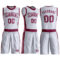 Custom White Maroon Round Neck Suit Basketball Jersey