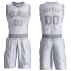 Custom White Gray Round Neck Suit Basketball Jersey