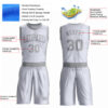 Custom White Gray Round Neck Suit Basketball Jersey