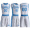 Custom White Blue Round Neck Suit Basketball Jersey