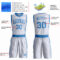 Custom White Blue Round Neck Suit Basketball Jersey