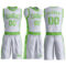 Custom White Neon Green Round Neck Suit Basketball Jersey
