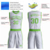 Custom White Neon Green Round Neck Suit Basketball Jersey