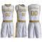 Custom White Old Gold Round Neck Suit Basketball Jersey