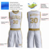 Custom White Old Gold Round Neck Suit Basketball Jersey