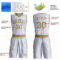 Custom White Old Gold Round Neck Suit Basketball Jersey