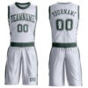 Custom White Green Round Neck Suit Basketball Jersey