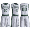 Custom White Green Round Neck Suit Basketball Jersey