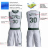 Custom White Green Round Neck Suit Basketball Jersey
