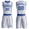 Custom White Royal Round Neck Suit Basketball Jersey