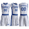 Custom White Royal Round Neck Suit Basketball Jersey