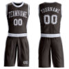 Custom Brown White Round Neck Suit Basketball Jersey
