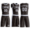 Custom Brown White Round Neck Suit Basketball Jersey