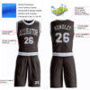 Custom Brown White Round Neck Suit Basketball Jersey