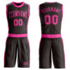 Custom Brown Pink Round Neck Suit Basketball Jersey