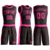 Custom Brown Pink Round Neck Suit Basketball Jersey