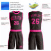 Custom Brown Pink Round Neck Suit Basketball Jersey