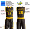Custom Brown Gold Round Neck Suit Basketball Jersey