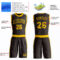 Custom Brown Gold Round Neck Suit Basketball Jersey