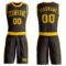 Custom Brown Gold Round Neck Suit Basketball Jersey
