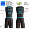 Custom Brown Teal Round Neck Suit Basketball Jersey