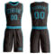 Custom Brown Teal Round Neck Suit Basketball Jersey