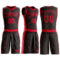 Custom Brown Red Round Neck Suit Basketball Jersey