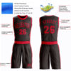 Custom Brown Red Round Neck Suit Basketball Jersey